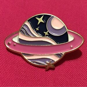 Saturn with Stars Enamel Pin